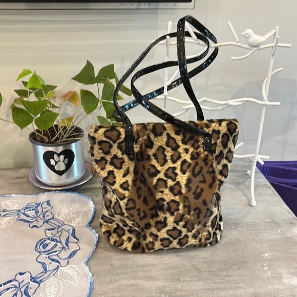 Leopard Animal Print Bag with Shiny Straps Giannini - Picture 1 of 13